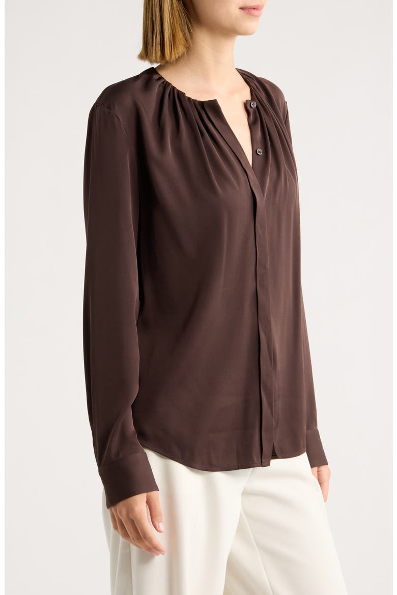 Banorah Silk Blend Pleated Top, Alternate, color, MOLE