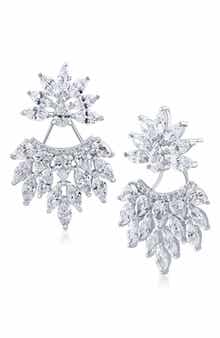CZ by Kenneth Jay Lane Cubic Zirconia Cluster Drop Earrings