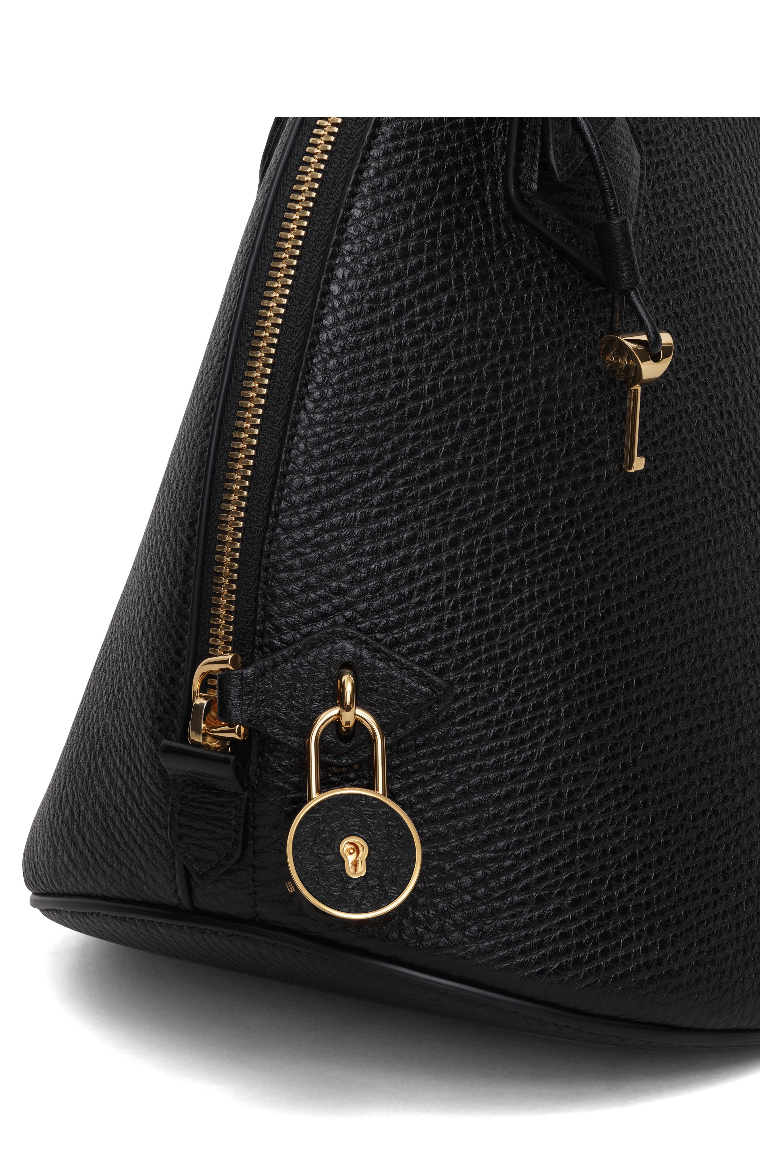 Alaïa Dome Grained Leather Top Handle Bag, Alternate, color, 