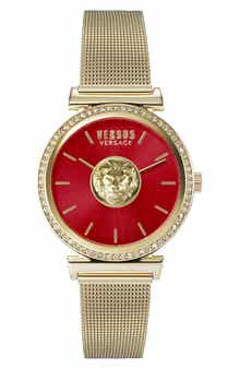 VERSUS Versace Brick Lane Mesh Strap Watch, 34mm