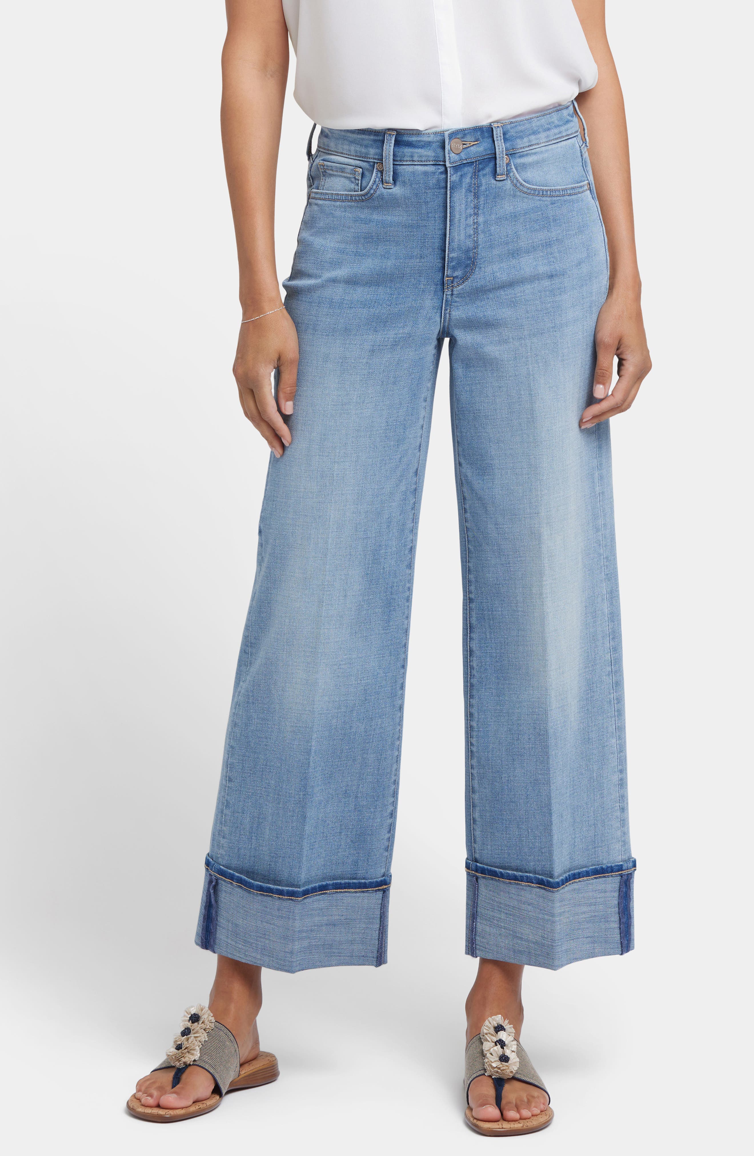Teresa Deep Cuff Wide Leg Jeans