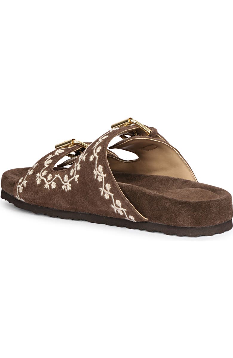 SAINT G Angela Embroidered Slide Sandal, Alternate, color, Chocolate