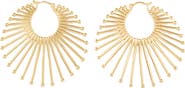 EDEN PRESLEY Roar Lion 14k Gold Diamond Hoop Earrings