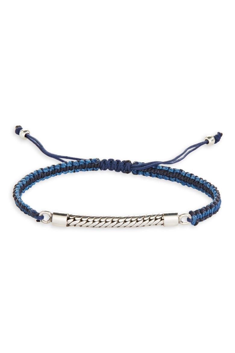 Men's Bali Chain Macramé Bracelet, Main, color, BLUE COMBO
