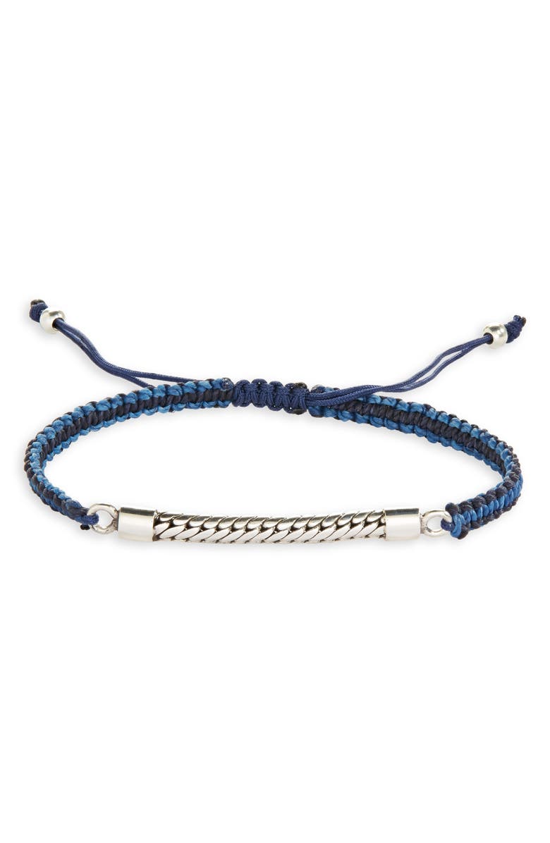 Caputo & Co. Men's Bali Chain Macramé Bracelet, Main, color,