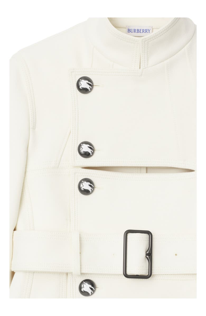 Burberry Stretch Cotton Blend Tailored Jacket, Alternate, color, Off White