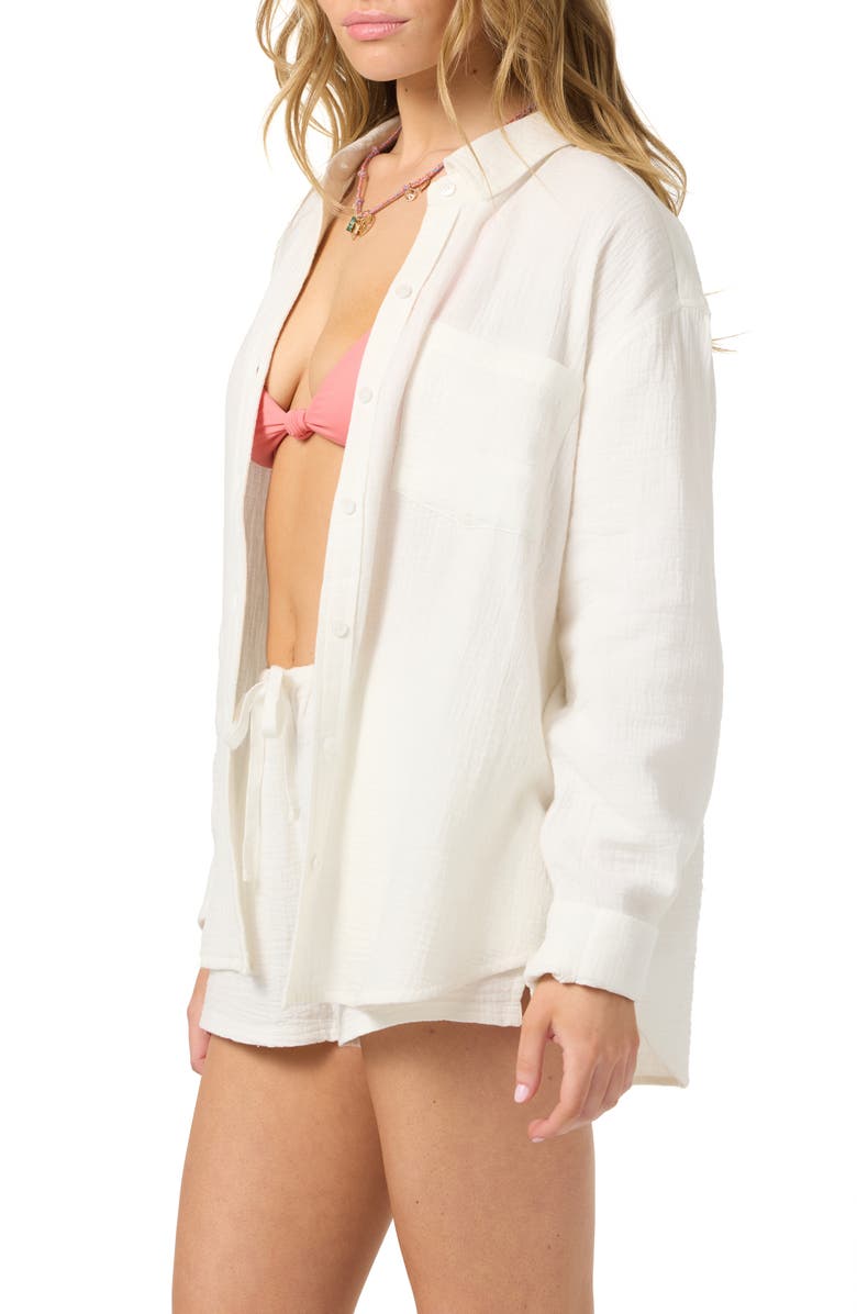 O'Neill Leni Relaxed Fit Cotton Cover-Up Shirt, Alternate, color,