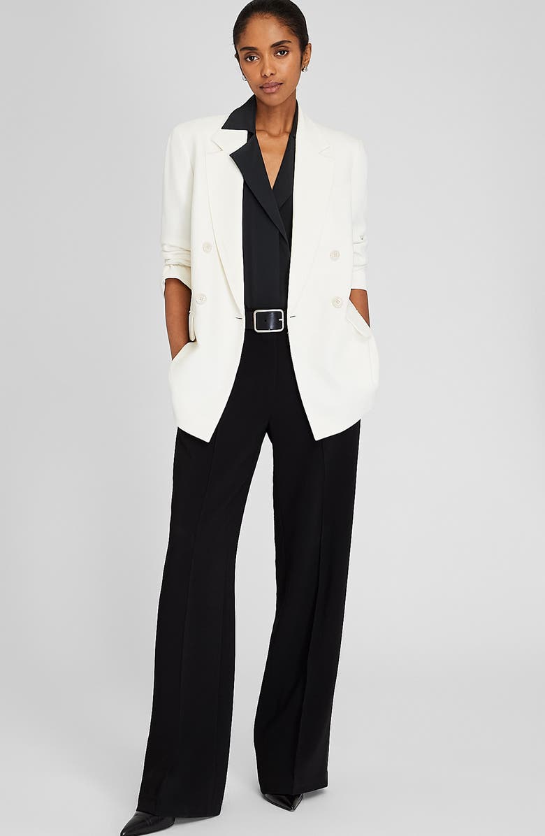 Club Monaco Fluid High Waist Crepe Wide Leg Pants, Alternate, color, 