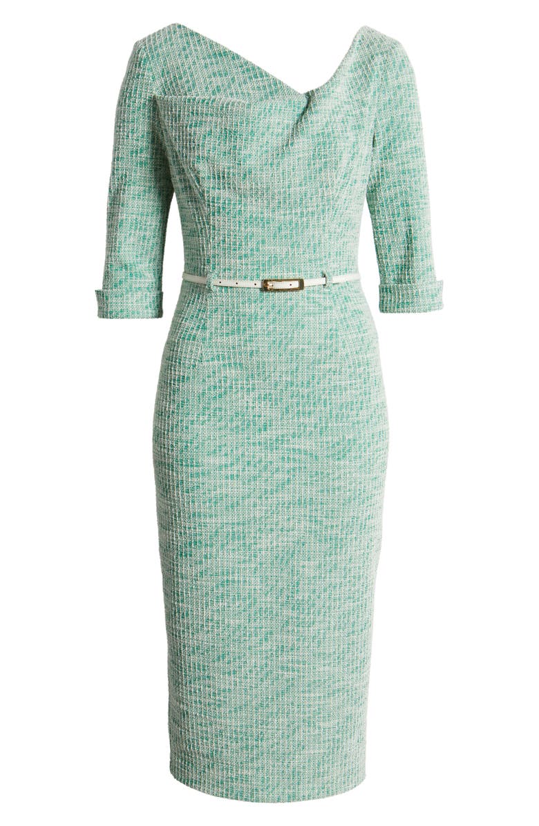 Black Halo Jackie Metallic Belted Midi Dress, Alternate, color, 