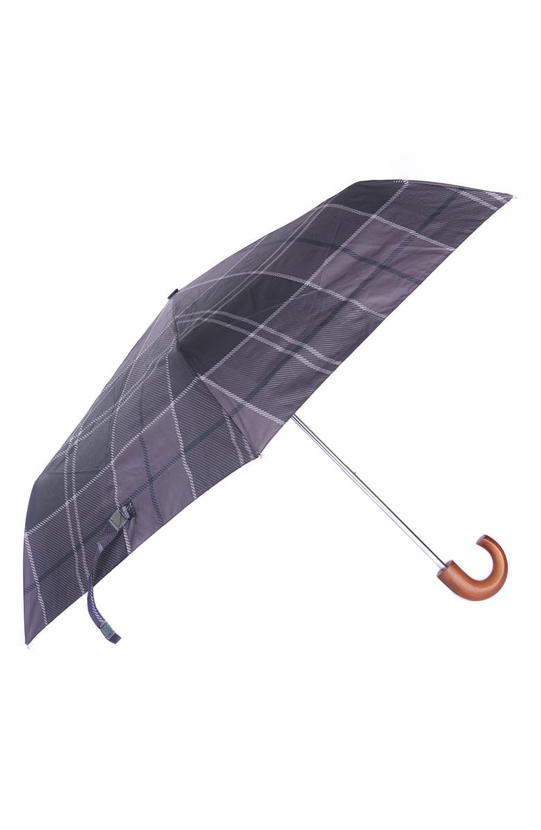 Barbour Tartan Plaid Mini Umbrella, Main, color,