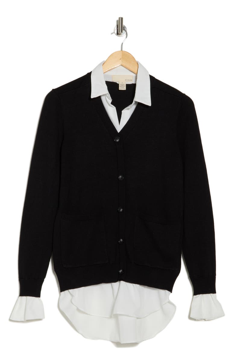 BY DESIGN Arlo Button Twofer Sweater, Alternate, color, 