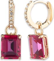 Lauren Ralph Lauren Crystal Drop Huggie Hoop Earrings