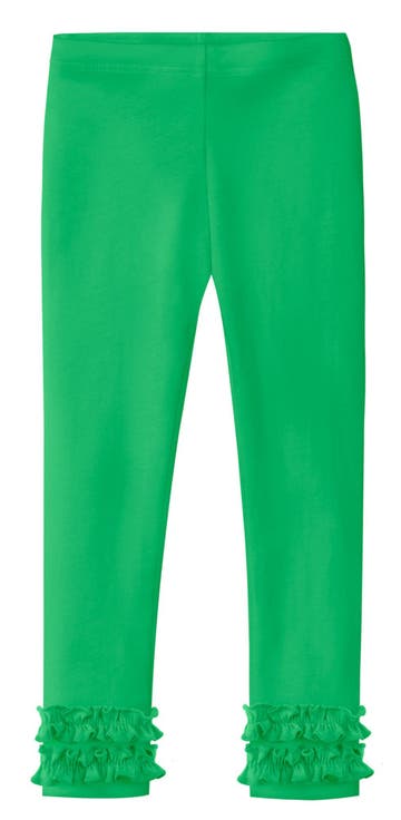 Girls Soft 100% Cotton Ruffle Leggings