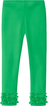 CITY THREADS Girls Soft 100% Cotton Ruffle Leggings