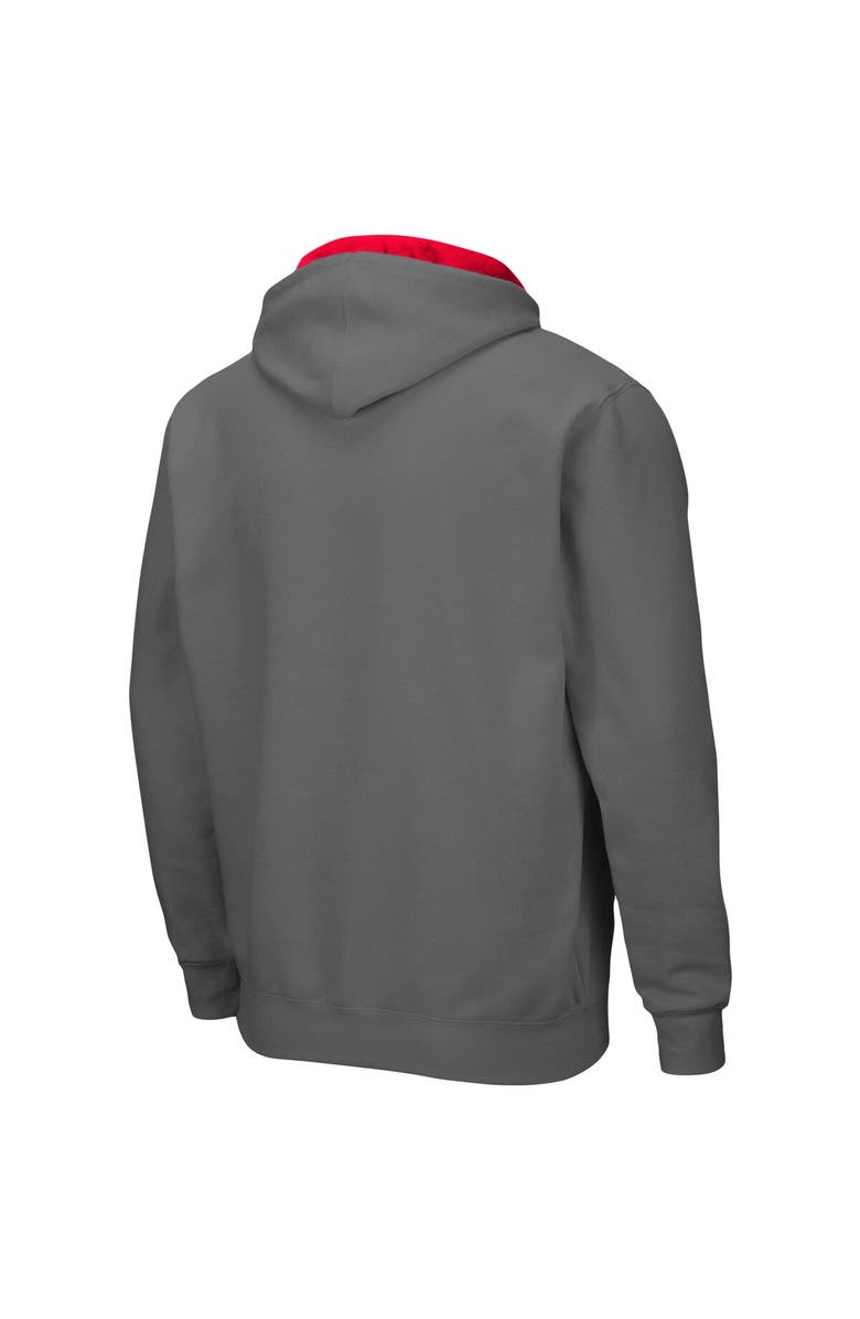COLOSSEUM Men's Colosseum Charcoal Nebraska Huskers Arch & Logo 2.0 Full-Zip Hoodie, Alternate, color, 