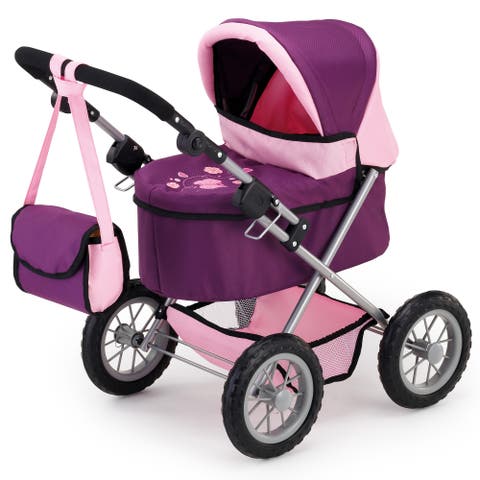 Trendy Pram Purple & Pink Fits Dolls Up To 18 Inches