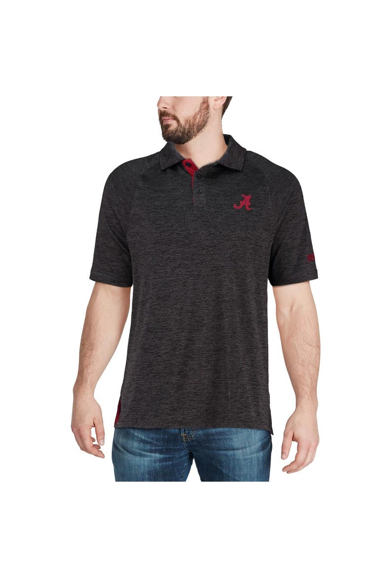 Men's Colosseum Black Alabama Crimson Tide Down Swing Polo, Alternate, color, Heather Black