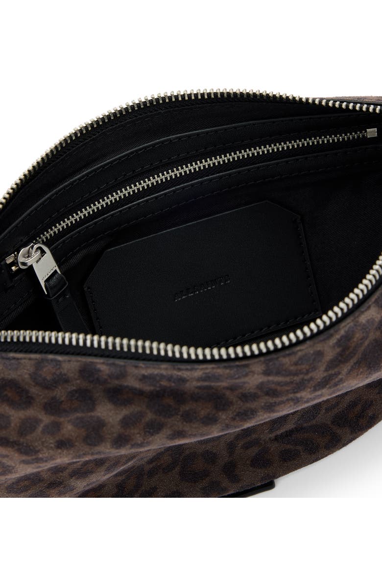AllSaints Half Moon Leather Crossbody Bag, Alternate, color, Leppo Brown