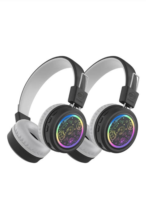 KidJamz Share (2 Pack) Wireless Headphones for Kids w/ Multipoint Connectivity and LED Lights