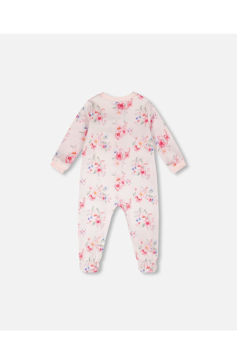 Deux par Deux Organic Cotton Flower Print One-Piece Pyjama, Alternate, color, Pink Printed Flowers