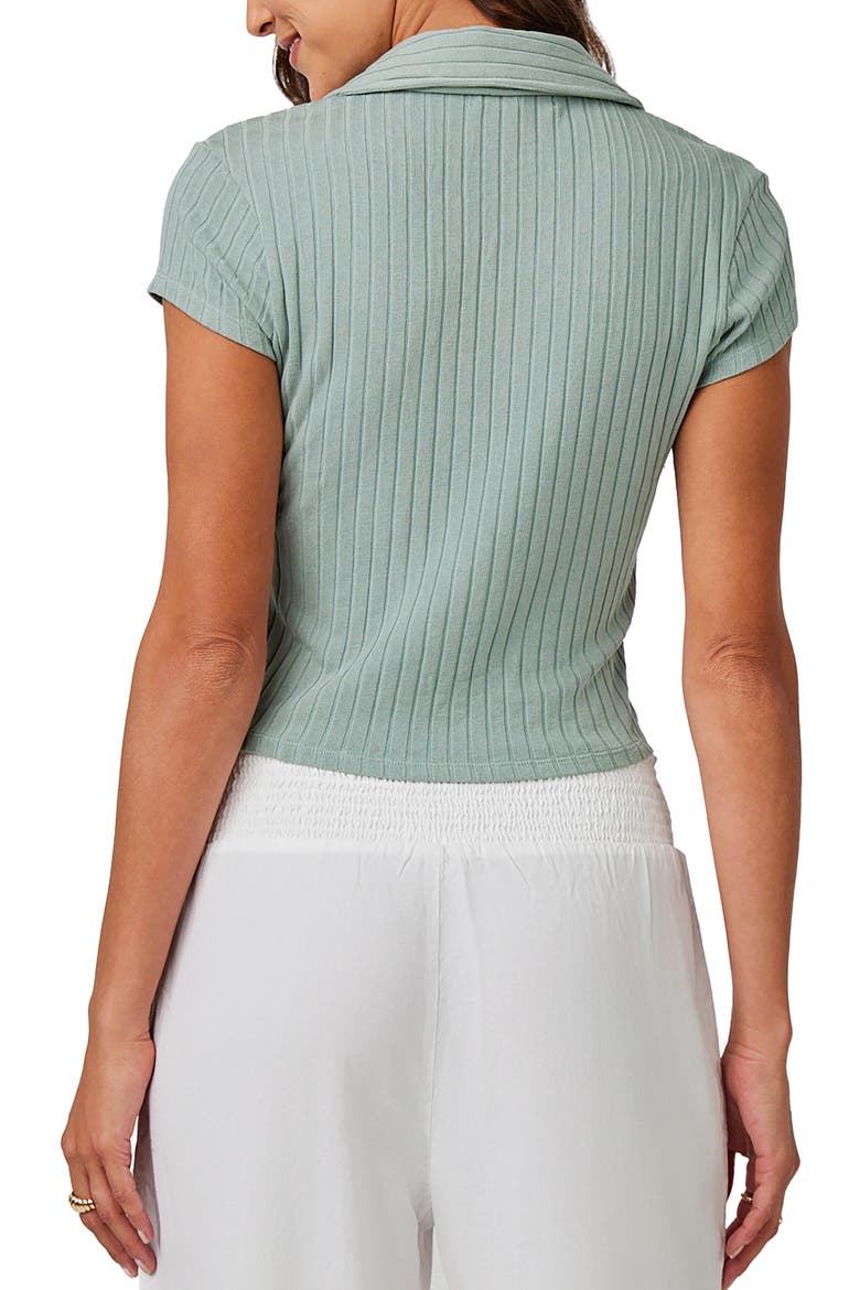 Collared Knit Crop Top, Alternate, color, CLEAN SAGE
