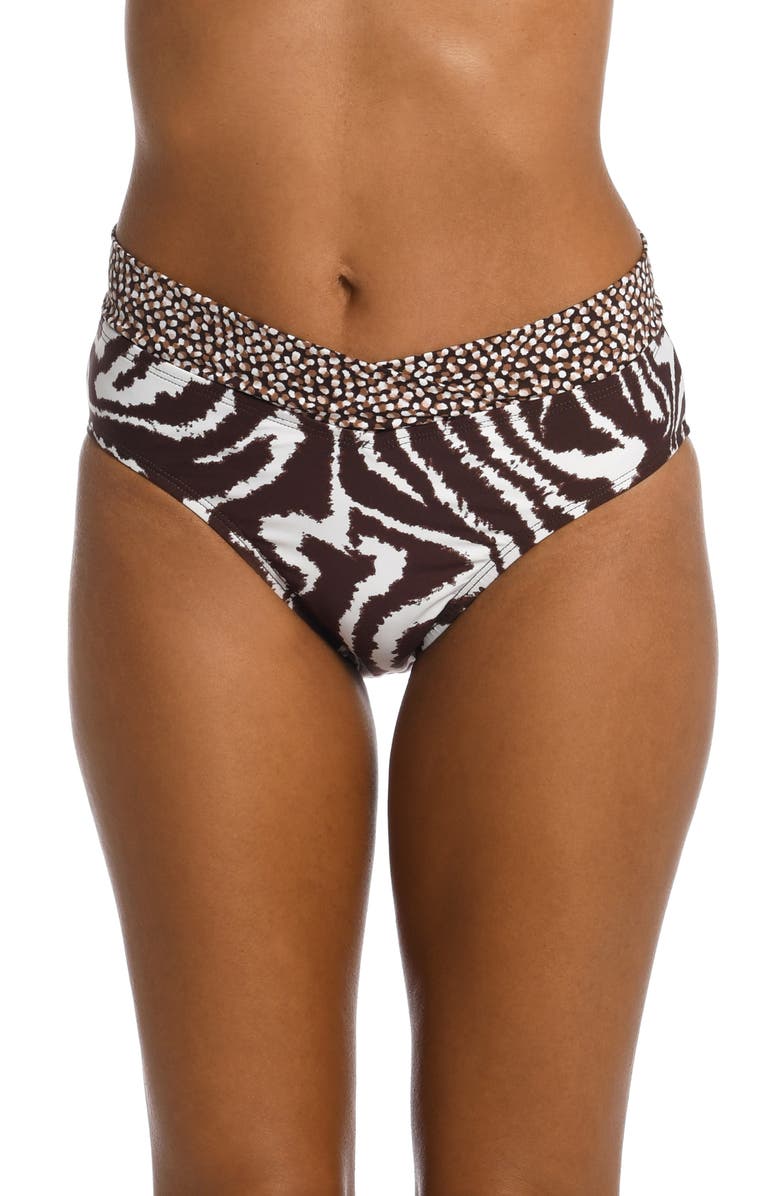La Blanca Fierce Crossover High Waist Bikini Bottoms, Main, color,