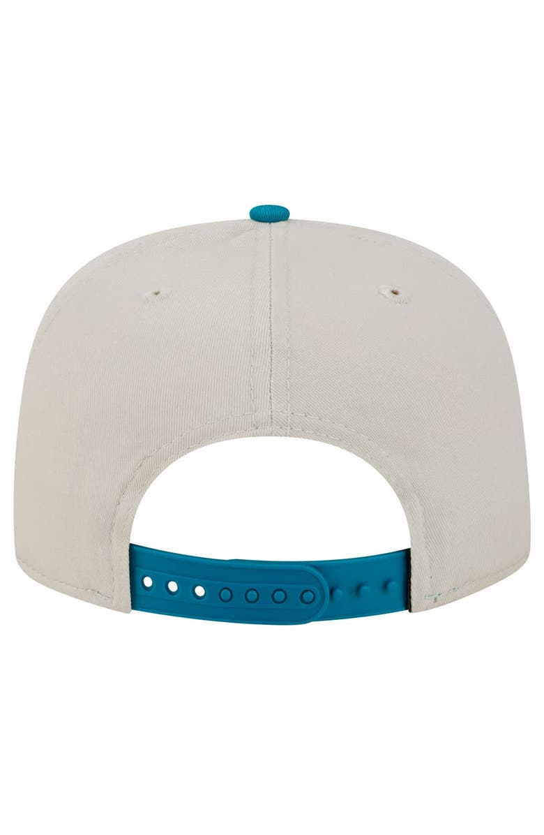 New Era Men's New Era Stone/Teal Jacksonville Jaguars Athletic Golfer Snapback Hat, Alternate, color, Stone