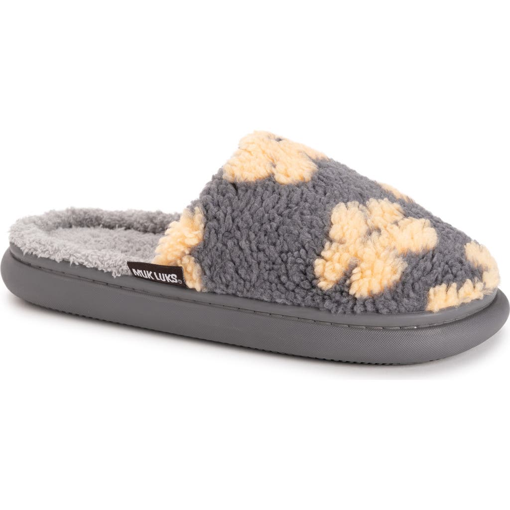 Muk Luks Joss Faux Shearling Lined Slipper In Gray