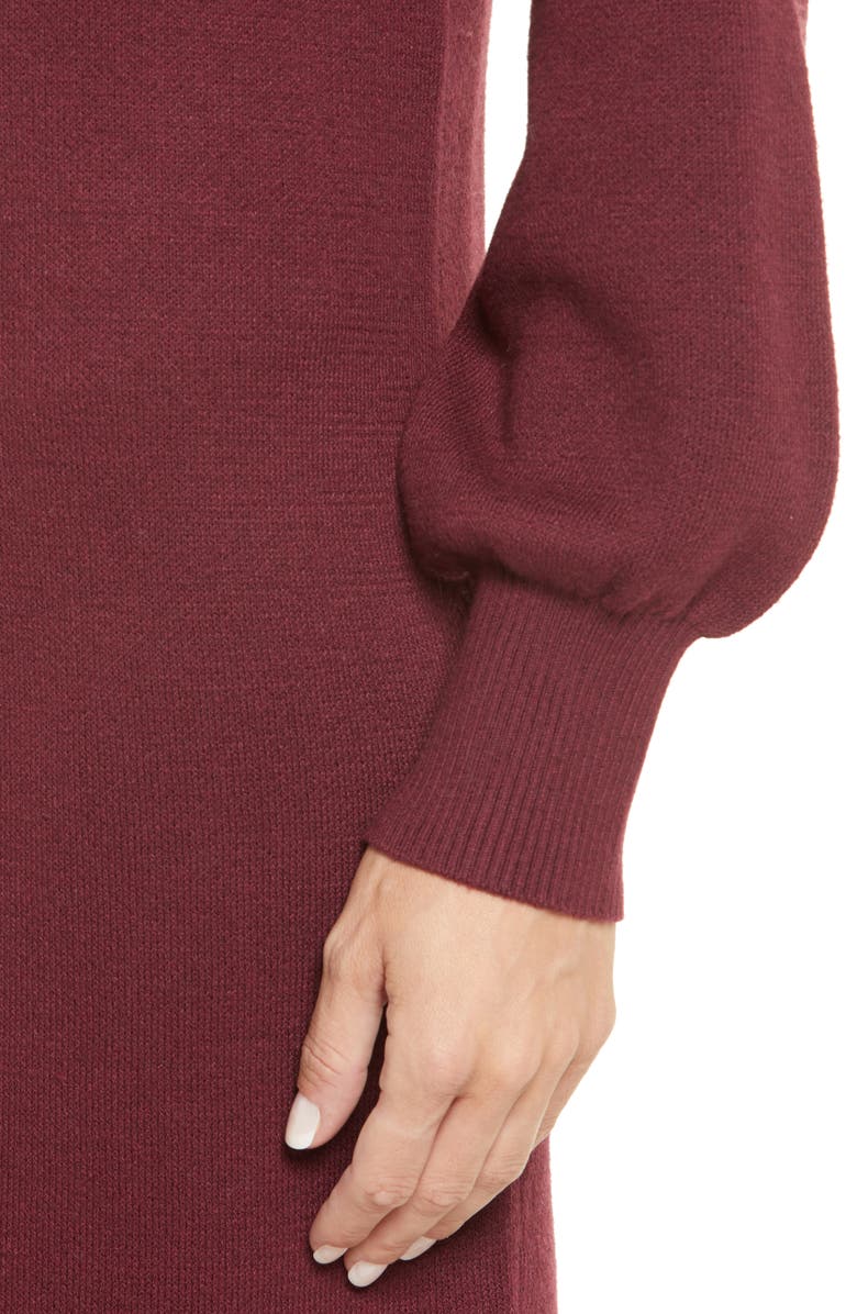Caslon<sup>®</sup> Double Knit Long Sleeve Turtleneck Sweater Dress, Alternate, color, 