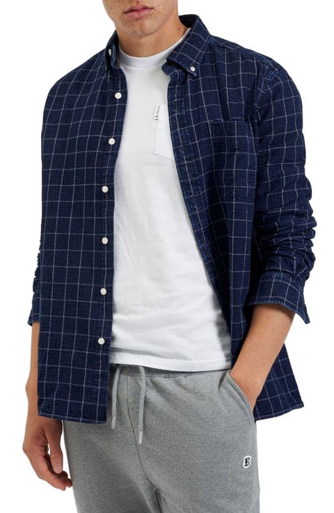 Dalston Blues Slim Fit Check Button-Down Shirt