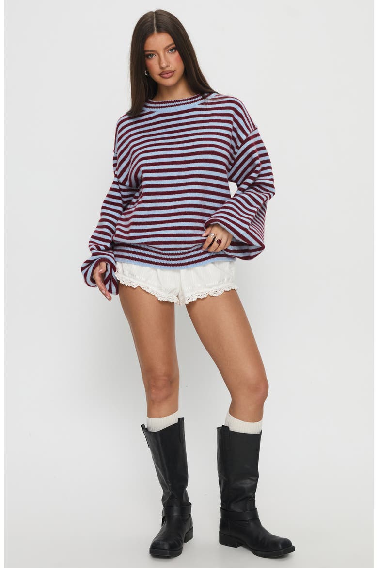 Stroll Striped Oversize Sweater, Alternate, color, BLUE STRIPE