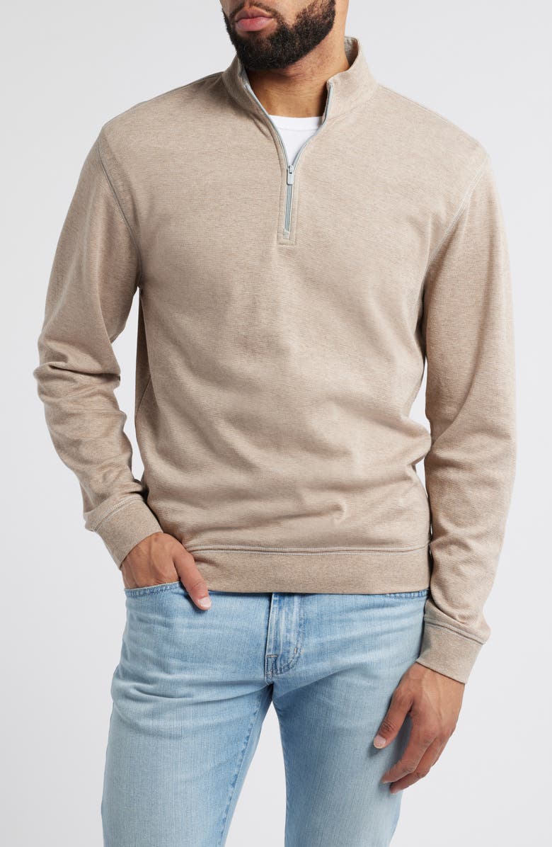 johnnie-O Hanks Quarter Zip Pullover, Main, color, Hazelnut