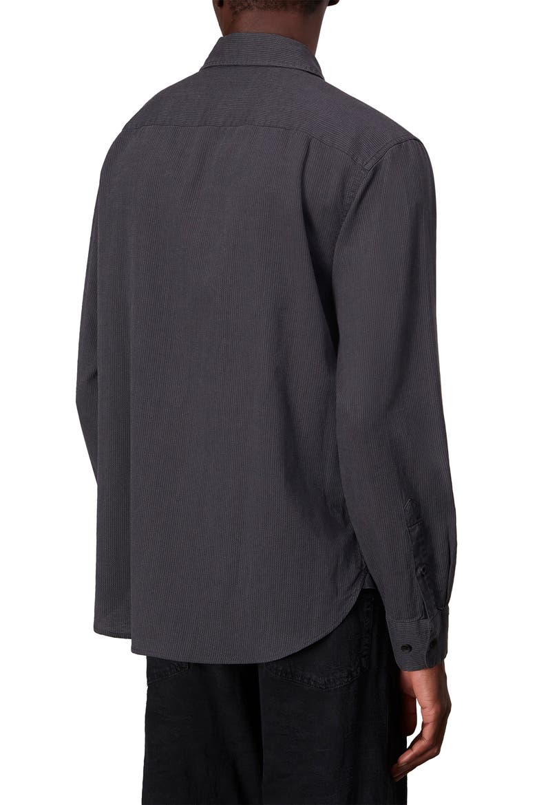 Finch Zigaag Dobby Button-Up Shirt, Alternate, color, BLACK STRIPE