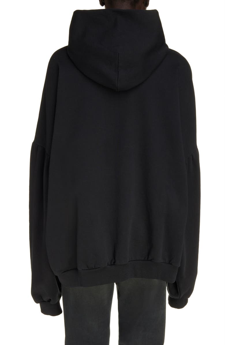 Balenciaga Oversize Backflip Logo Round Graphic Hoodie, Alternate, color, 