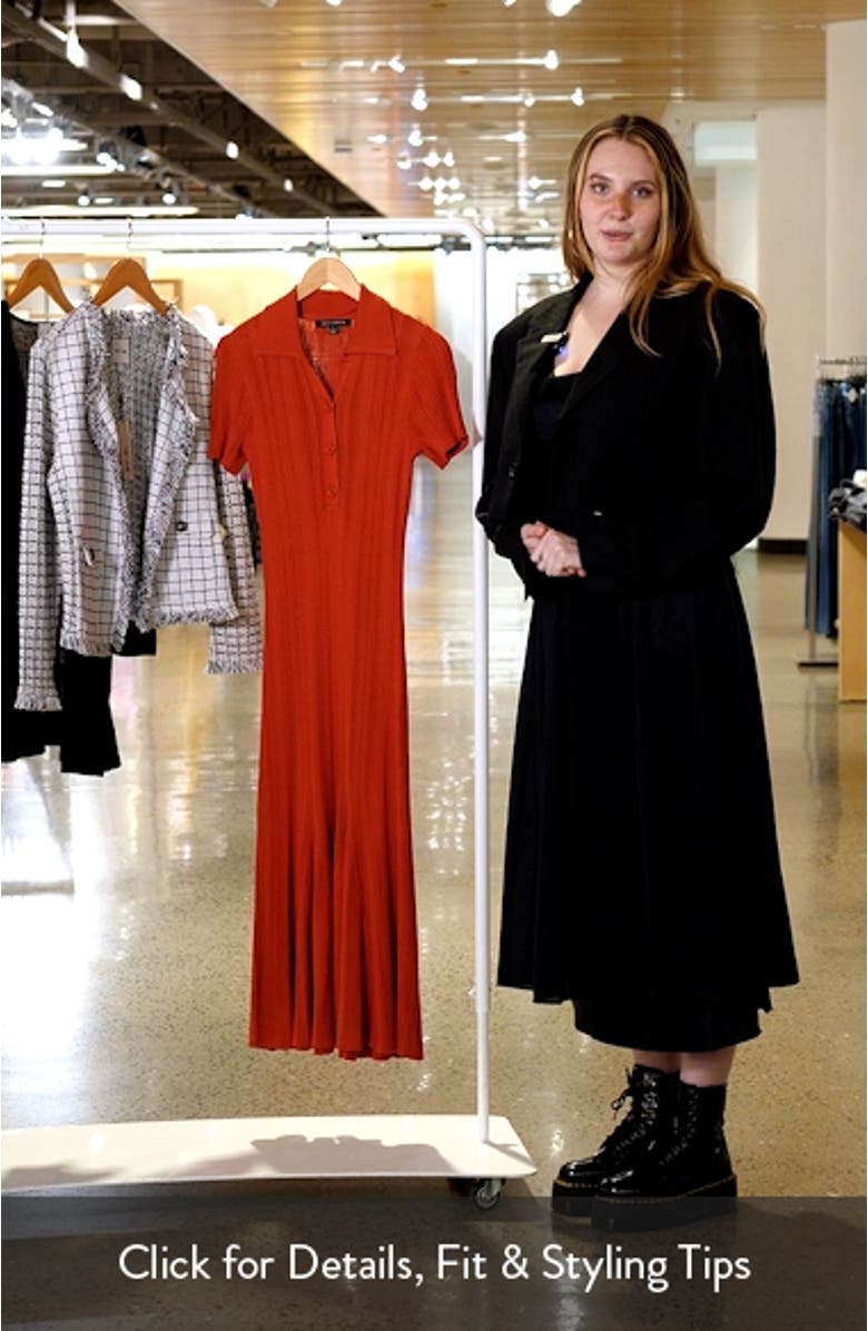 Rib Short Sleeve Midi Sweater Dress, sales video thumbnail