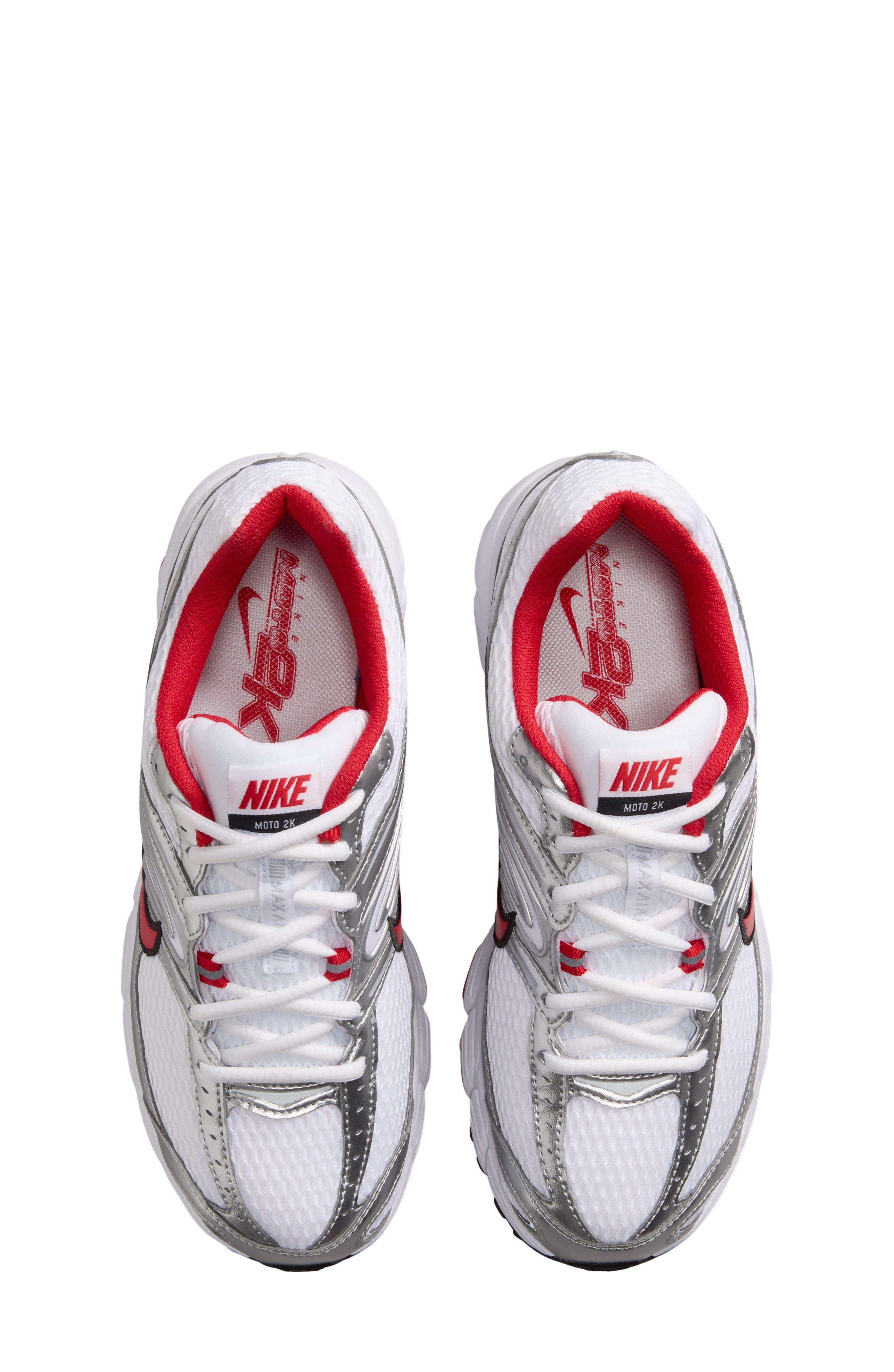 Air Max Moto 2K Sneaker, Alternate, color, WHITE/ SILVER/ BLACK/ RED