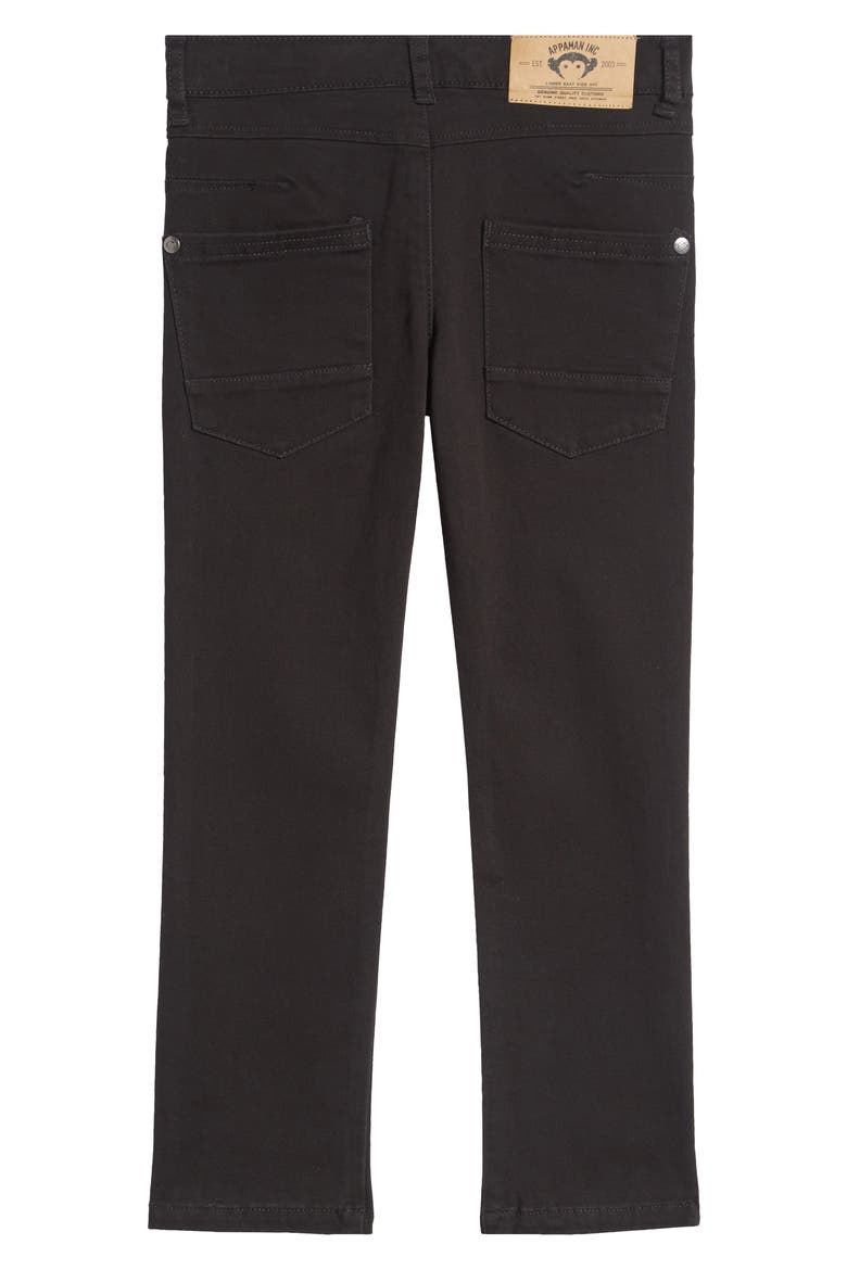 Kids' Skinny Stretch Cotton Twill Pants, Alternate, color, BLACK