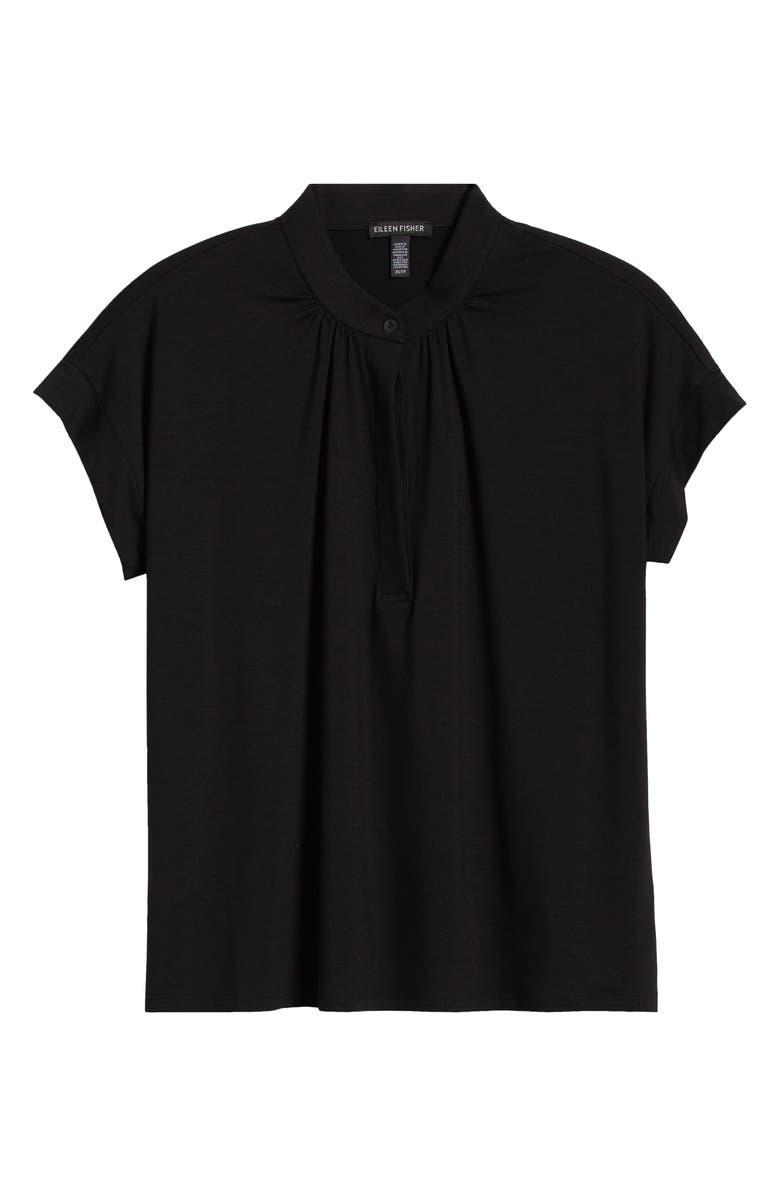 Eileen Fisher Cap Sleeve Top, Alternate, color, Black