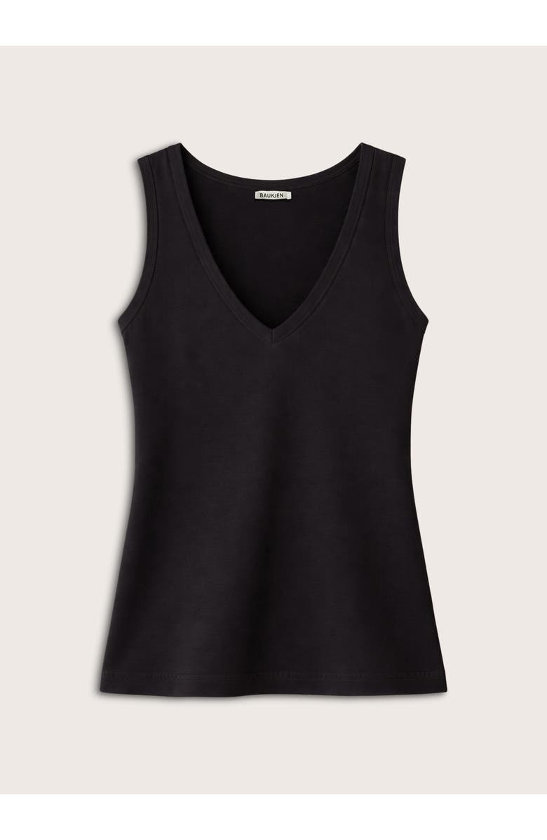Baukjen Jada Organic Cotton V-Neck Tank, Alternate, color, Caviar Black