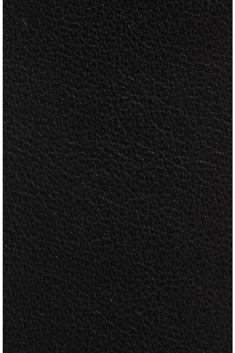 Monogram Buckle Leather Belt, Alternate, color, BLACK
