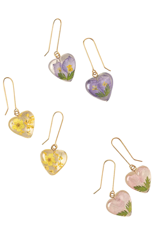 Uncommon Goods Birth Month Flower Heart Earrings