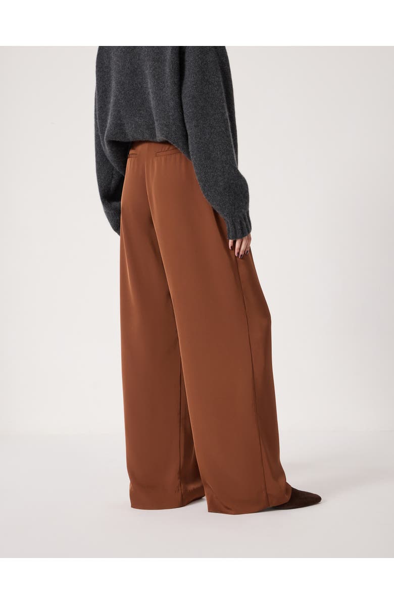 Hush Lya Satin Twill Wide Leg Pants, Alternate, color, Toffee Brown