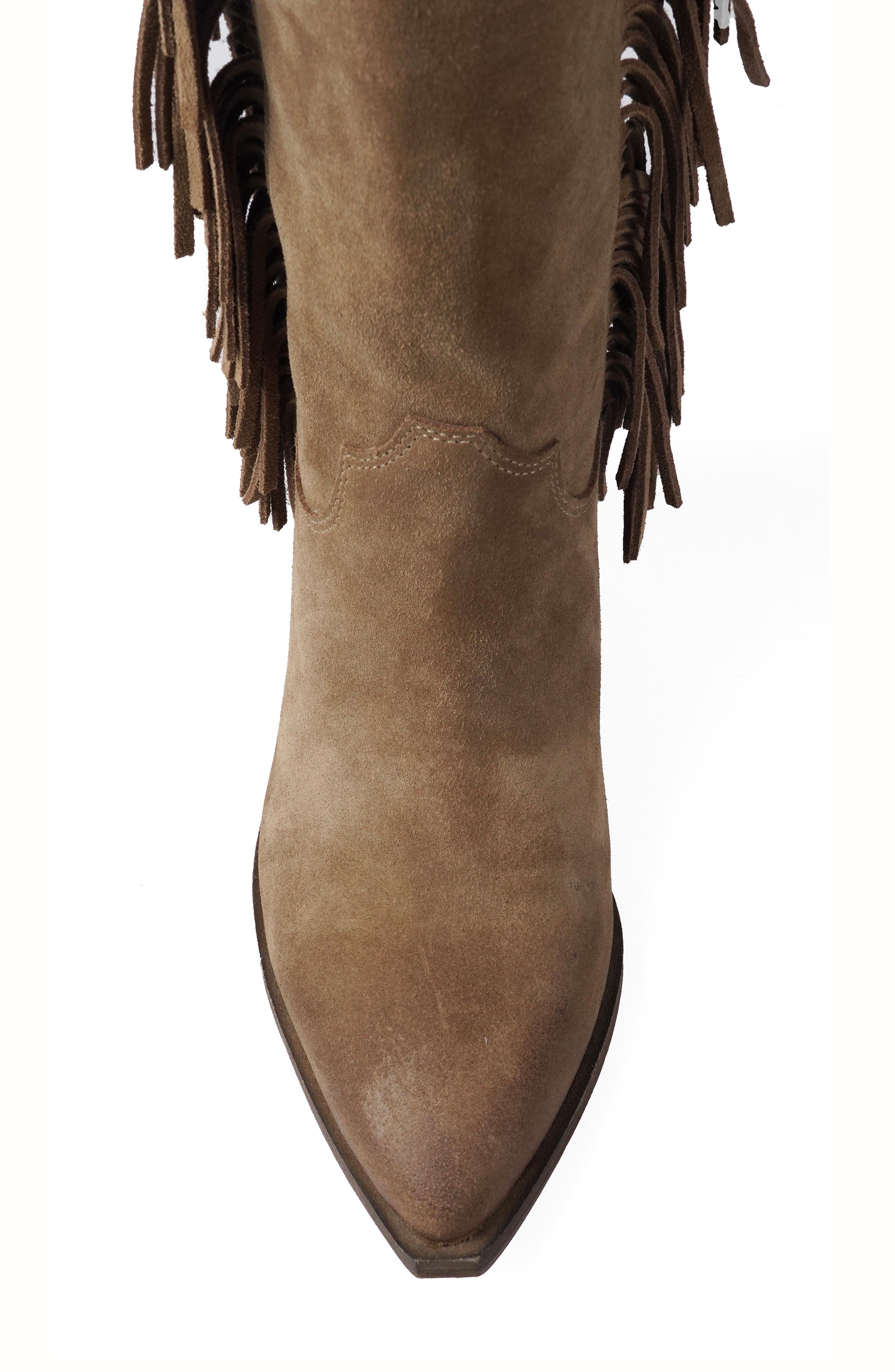 ZIGI Jacquie Pointed Toe Western Boot, Alternate, color, Taupe Suede