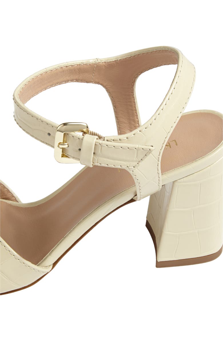 LK Bennett Reeva Oloid Ankle Strap Sandal, Alternate, color, Cre-Buttercream