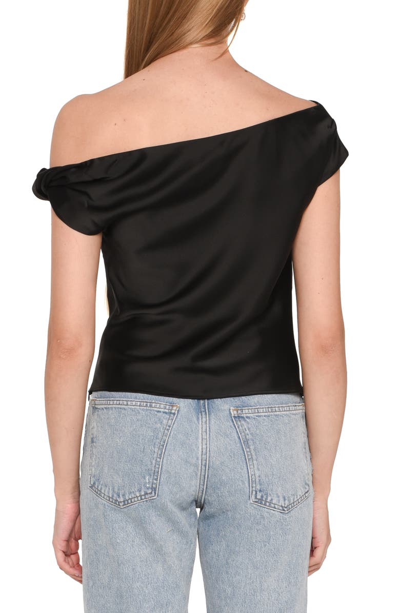 WAYF Twist One-Shoulder Satin Blouse, Alternate, color,