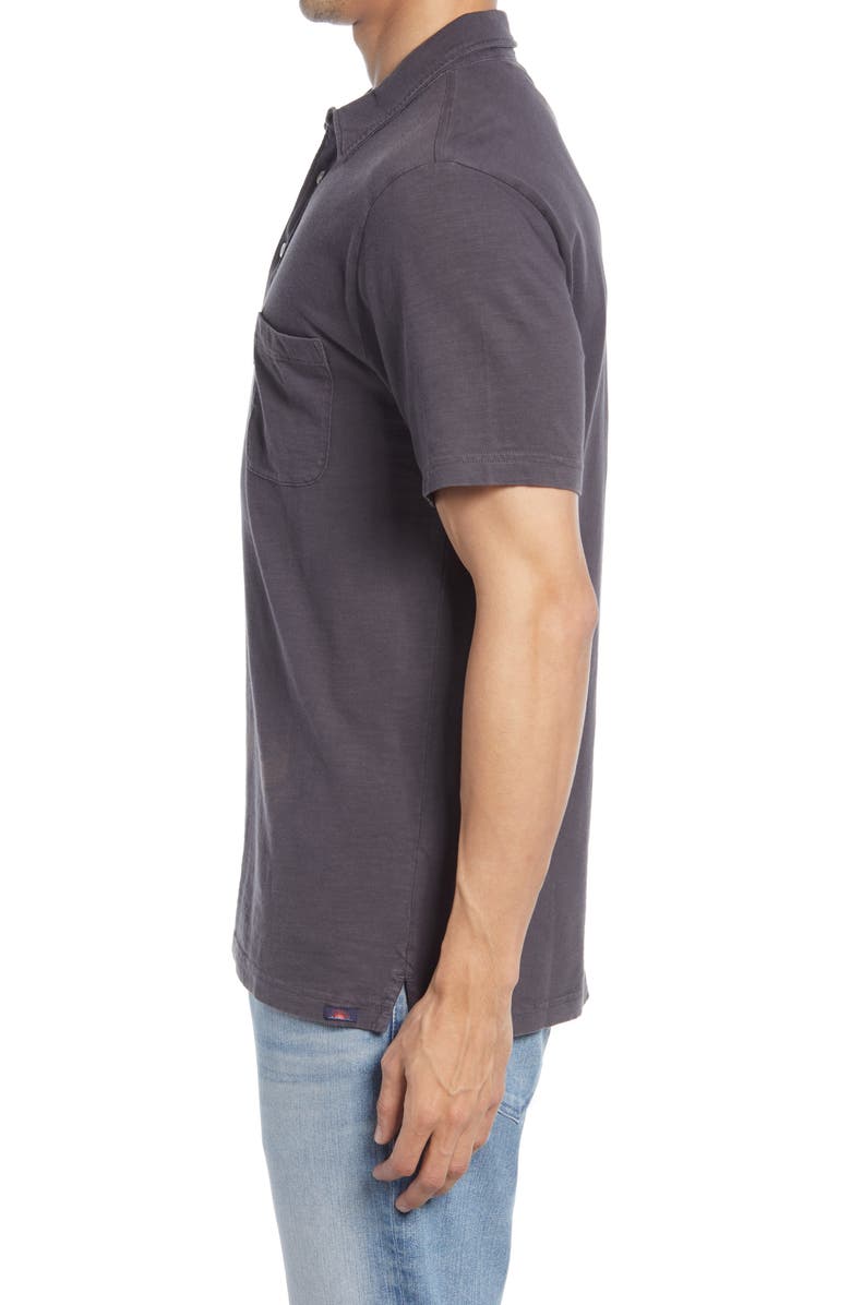 Faherty Sunwashed Organic Cotton Polo, Alternate, color, Washed Black