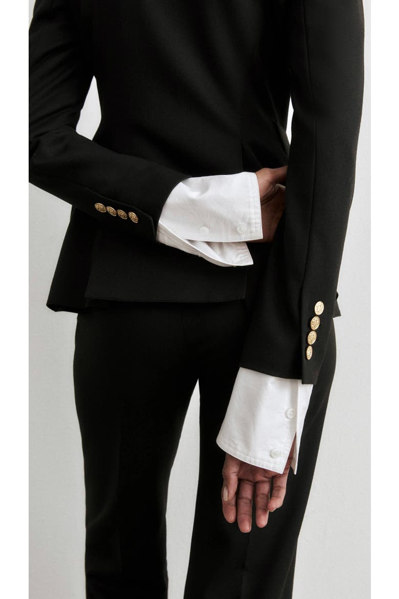 Full Back Duchess Blazer, Alternate, color, Deep Black