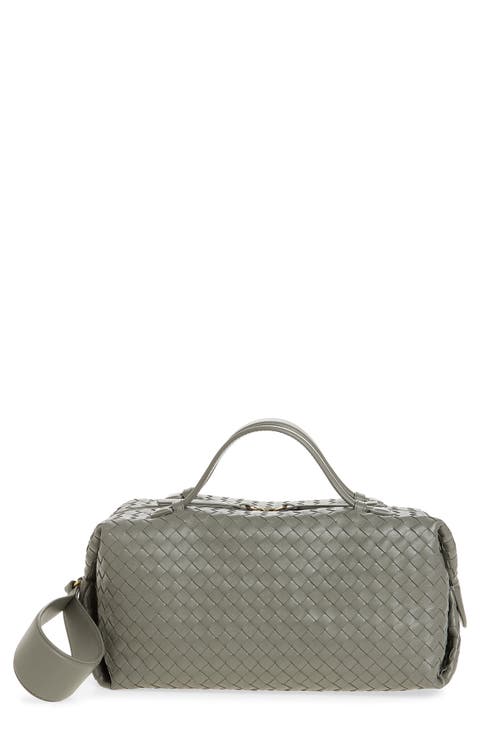 Intrecciato Leather East/West Top Handle Bag
