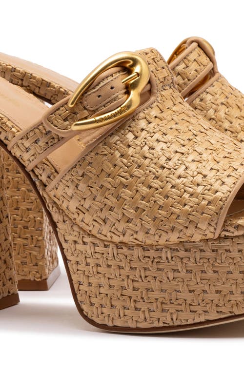 Larroude Larroudé Dolly Verona Mule In Natural Raffia In Sand