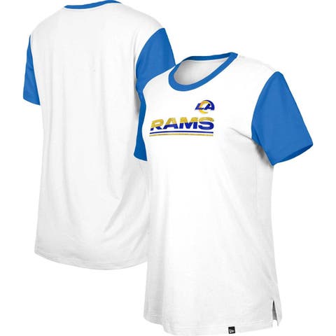 Women's New Era  White/Royal Los Angeles Rams Third Down Colorblock T-Shirt